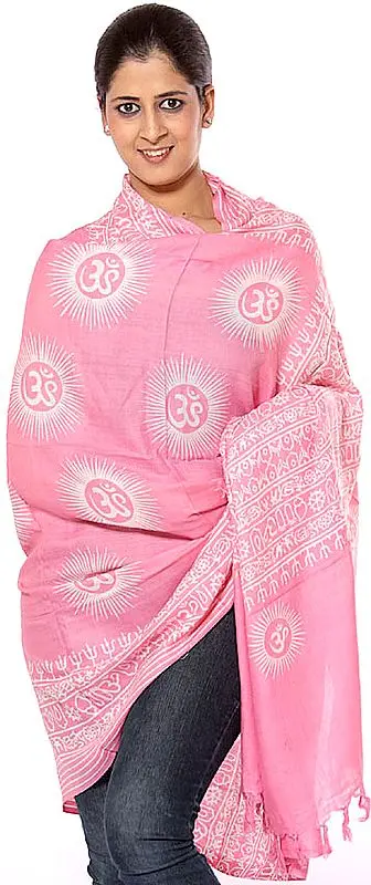 Pink Om Prayer Shawl