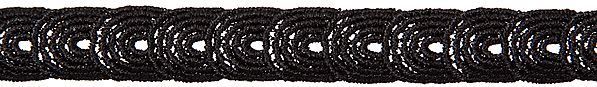 Black Chikan Lace Border from Lucknow