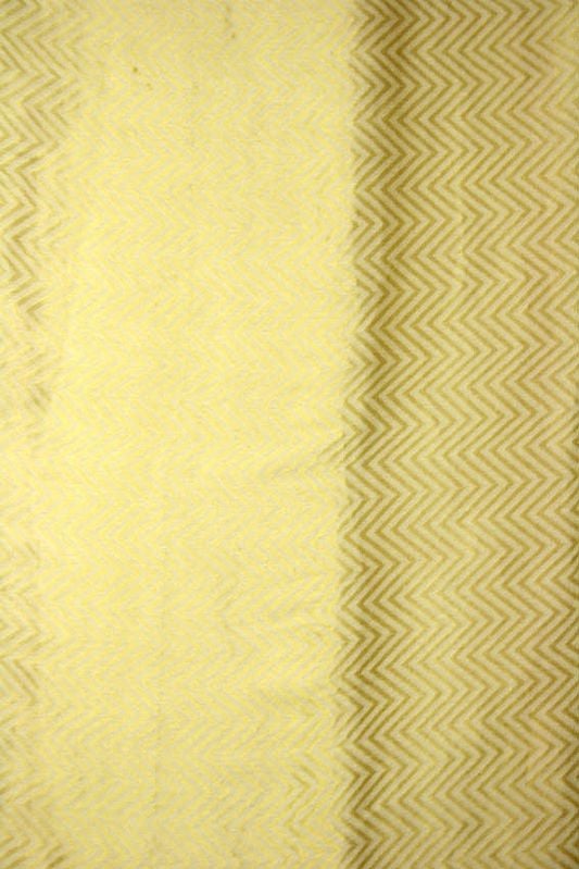 Ivory Chiffon Handloom Fabric with Golden Thread Weave