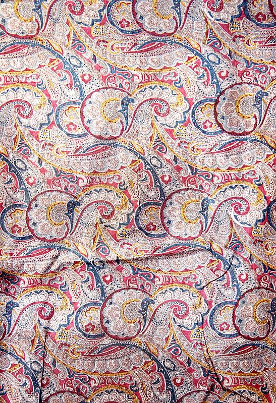 Multi-Color Printed Silk Fabric
