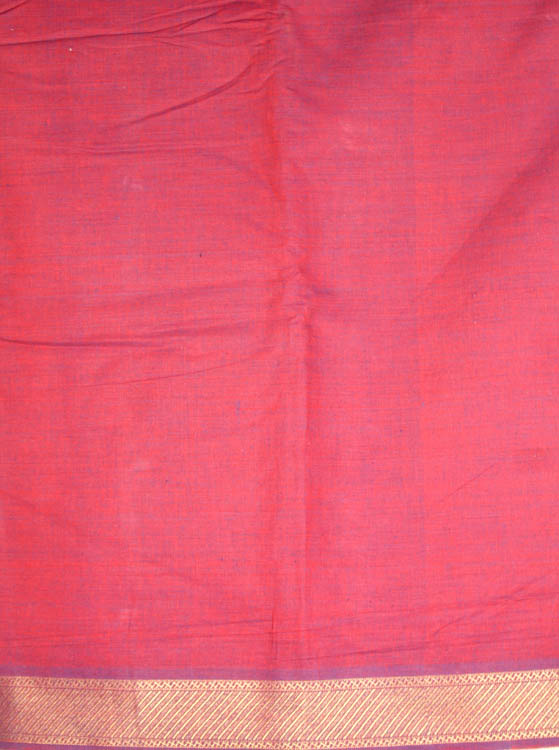 Plain Purple Fabric from Bangalore with Golden Weave on Border