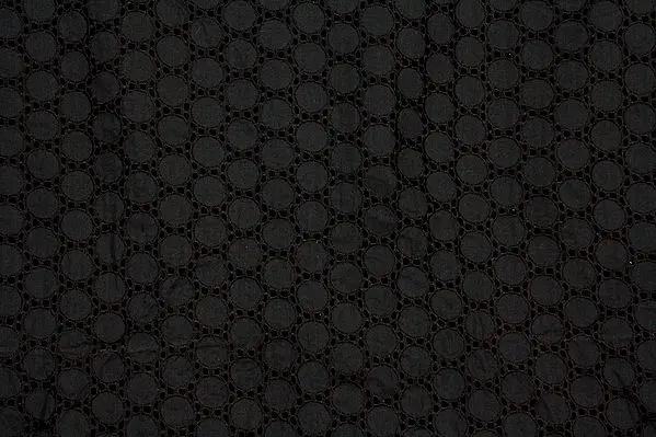 Black Fabric with Lukhnavi Chikan Embroidery
