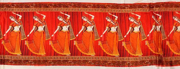 Digital-Printed Fabric Border with Dancing Lady