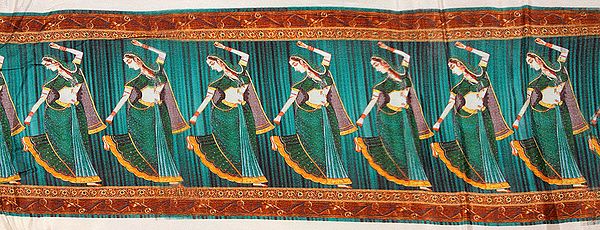 Digital-Printed Fabric Border with Dancing Lady