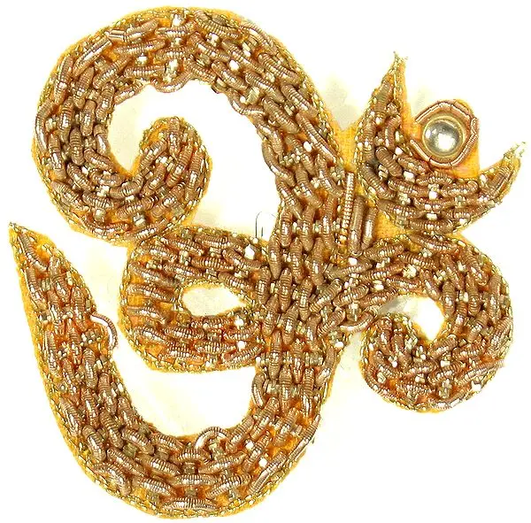 Golden Om Embroidered Patch