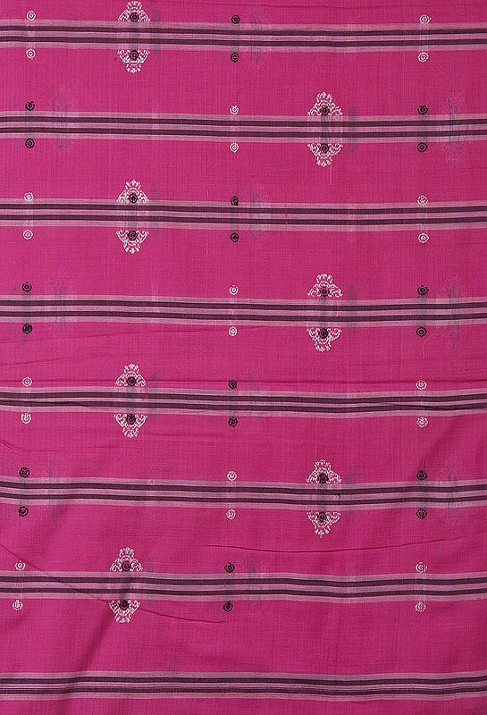Hot-Pink Hand-Woven Bomkai Fabric from Odisha