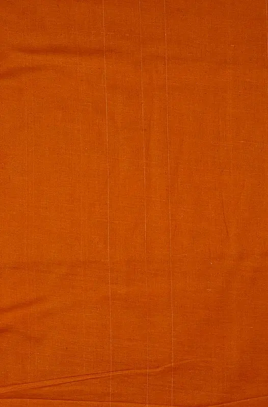 Plain Rust-Orange Handspun Fine Khadi