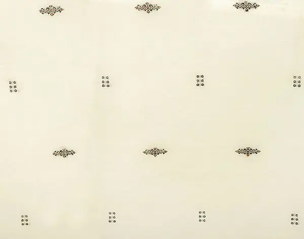 Ivory Hand-Woven Bomkai Fabric from Odisha