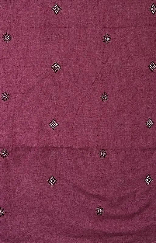 Mauve Hand-Woven Bomkai Fabric from Orissa