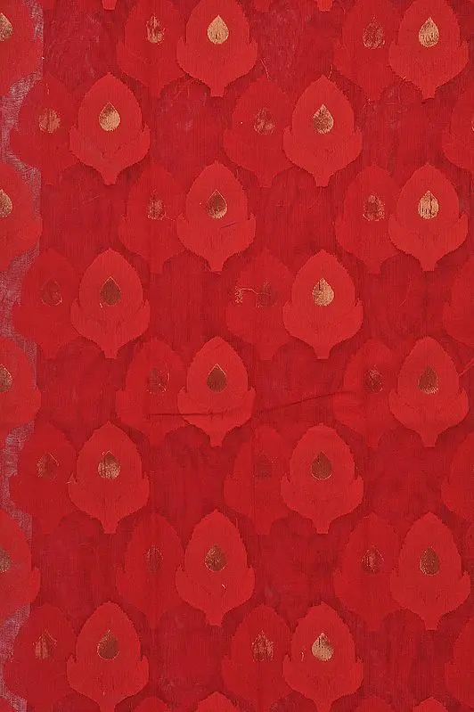 Red Net Fabric from Banaras with Golden Bootis