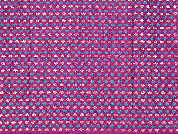 Phlox-Purple Fabric from Banaras with Woven Bootis All-Over