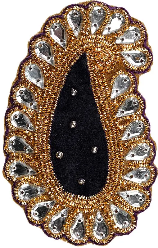 Paisley Velvet Patch with Beadwork