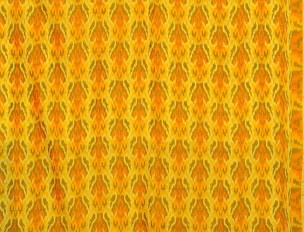 Yellow Handloom Fabric from Pochampally with Ikat Weave
