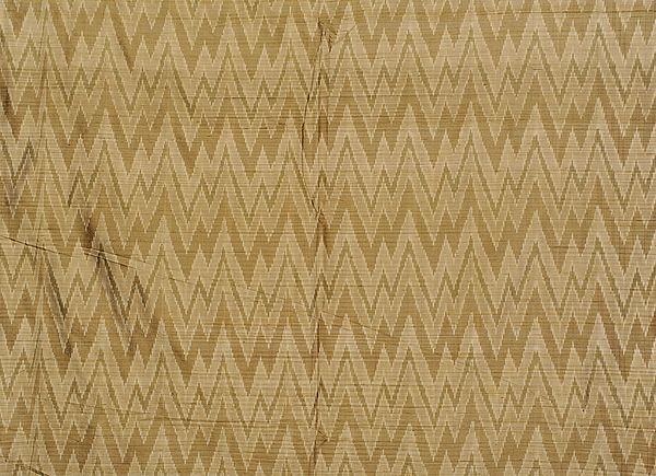 Beige Handloom Dupion Fabric from Pochampally with Ikat Weave