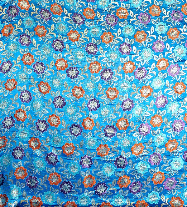Brocaded Fabric with Woven Flowers