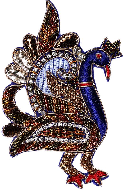 Multi-Color Peacock Patch with Zardori-work
