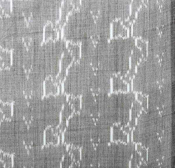 Frost-Gray Handloom Fabric from Pochampally with Ikat Weave