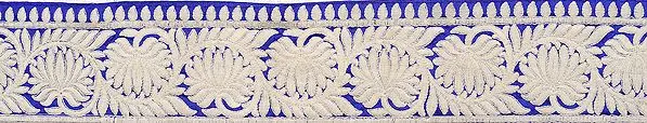 Surf-the-Web Wide Border with Embroided Flowers