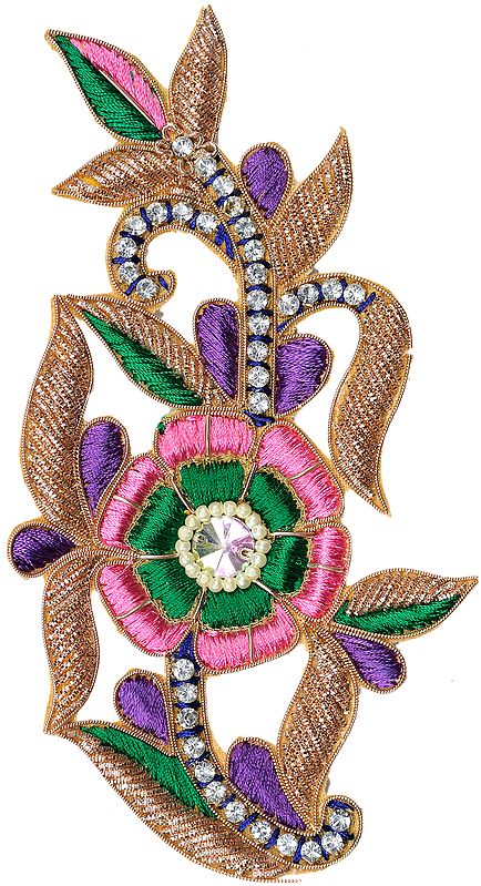 Multi-Color Floral Patch with Zardori Embroidery