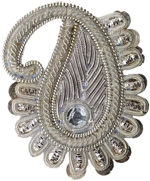 Silver Small Paisley Patch