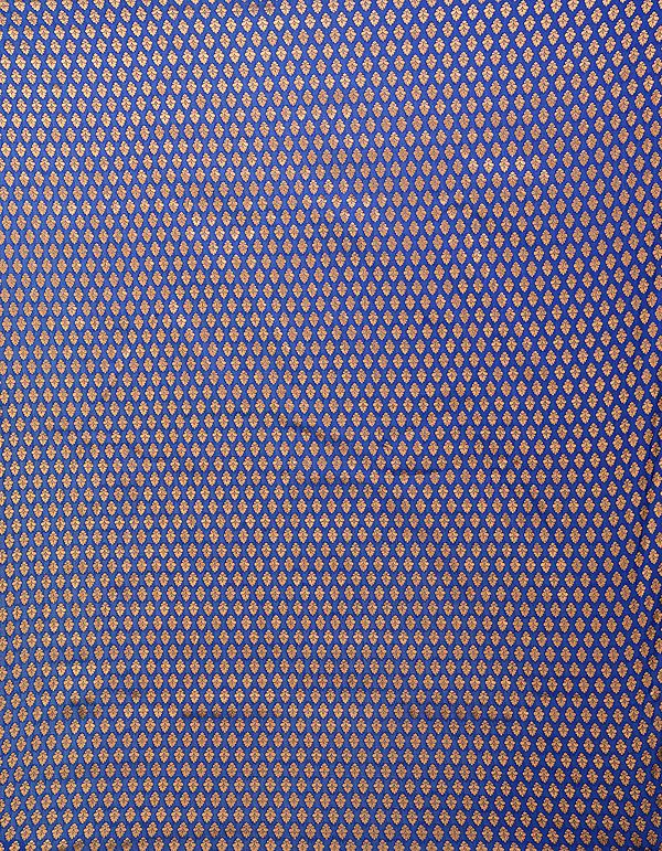 Dazzling-Blue Dodama Fabric from Banaras with All-Over Zari-Woven Bootis