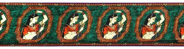 Greenlake Fabric Border with Digital Printed Lady
