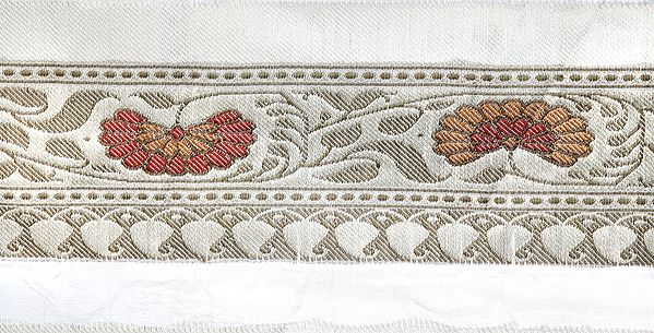 Afterglow Fabric Border with Zari-Woven Flowers and Paisleys