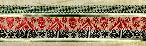Parsnip Fabric from Assam with Woven Bootis and Florals