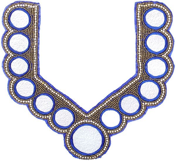 Zardozi Embroidered Neck Patch with Mirrors and Crystals