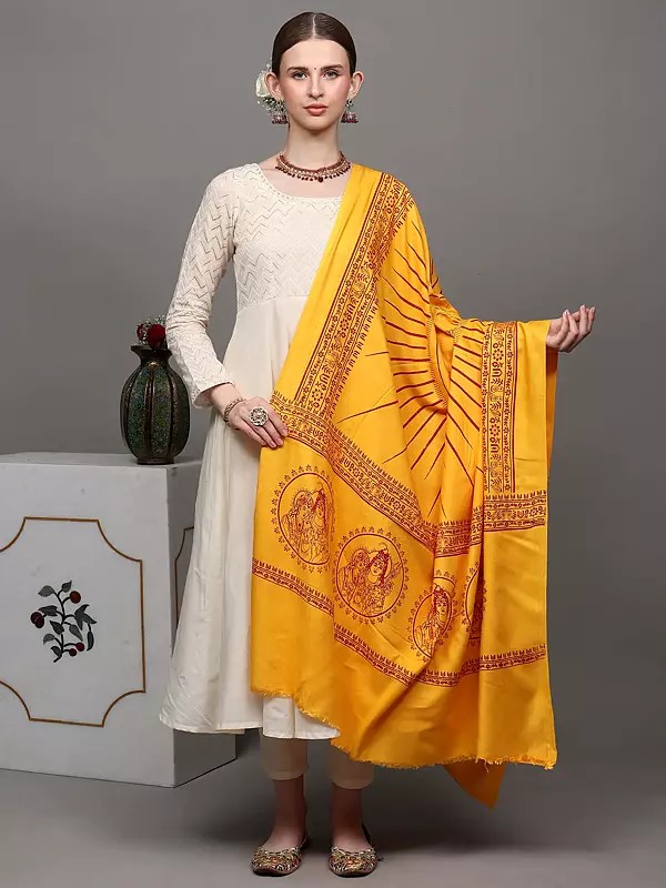 Dancing Shiva Polycotton Prayer Shawl | Hand Crafted Religious Clothes