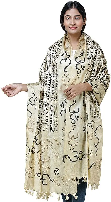 Om Gayatri Mantra Prayer Shawl