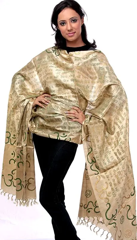 Om Gayatri Mantra Prayer Shawl