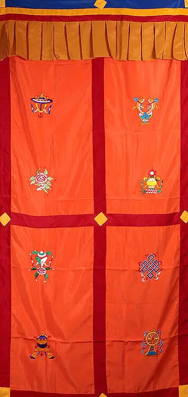 Ashtamangala Tibetan Altar Curtain