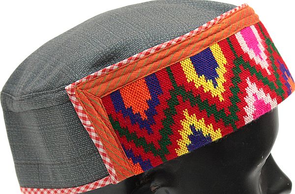 Multi-Color Kullu Cap from Himachal Pradesh | Exotic India Art