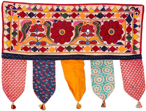 Floral Embroidered Toran for the Doorstep