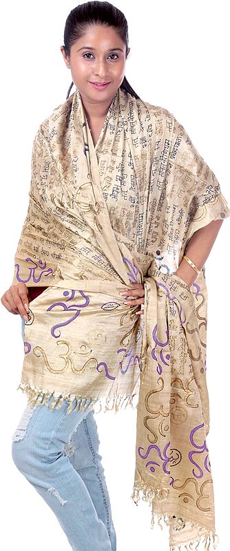 Om Gayatri Mantra Prayer Shawl