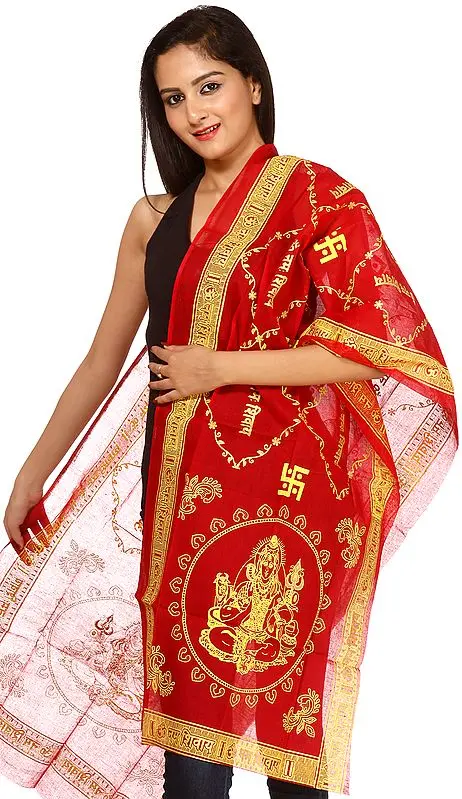 Tango-Red Om Namah Shivai Prayer Scarf