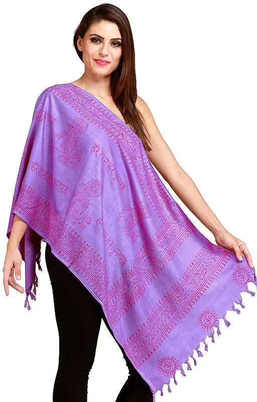 Hare Ram Hare Krishna Block - Printed Prayer Scarf