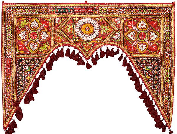 Floral Embroidered Toran for the Doorstep from Kutch