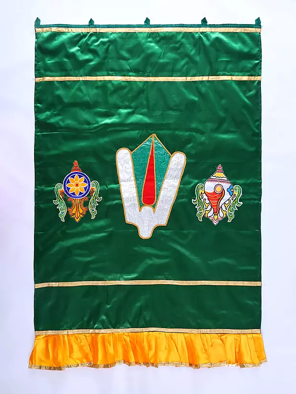 Vaishnava Symbols Auspicious Temple Curtain
