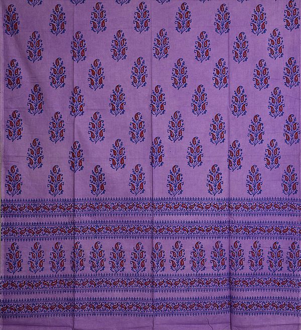 Viola-Purple Curtain with Printed Paisleys Bootis