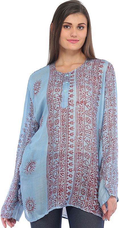 Sanatan Dharma Kurti Top with Printed Religious Motifs