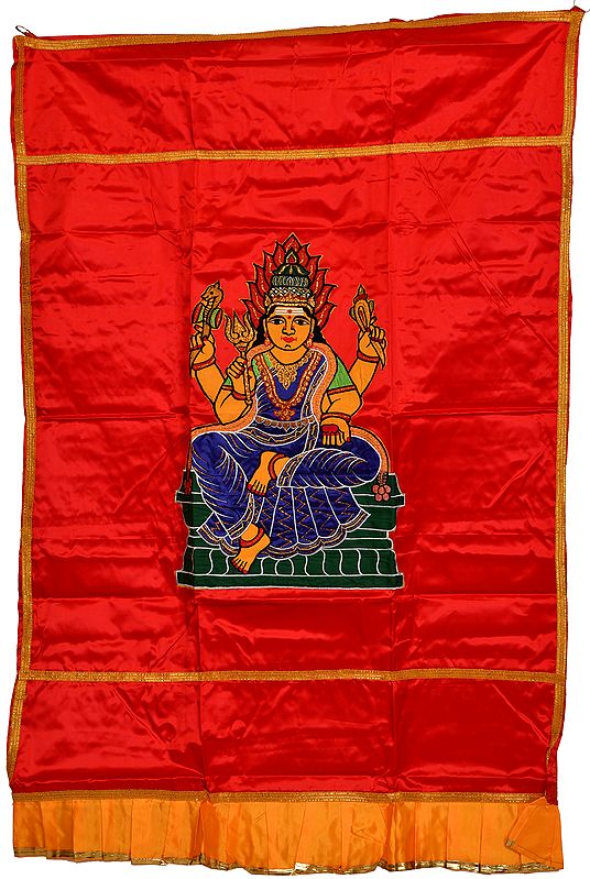 Auspicious Temple Curtain with Samayapuram Devi Mariamman Applique