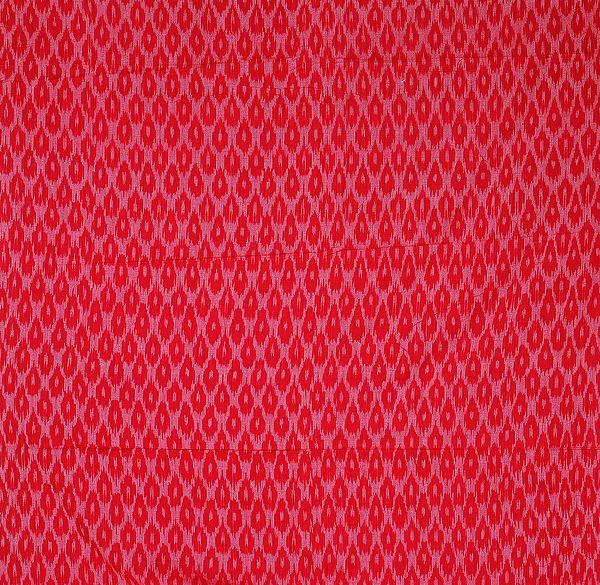 Tango-Red Hand-woven Ikat Fabric from Pochampally