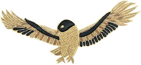 Zari-Embroidered Flying Eagle Patch