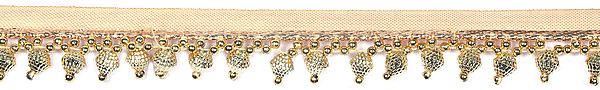Pale-Gold Ribbon Border with Pearls