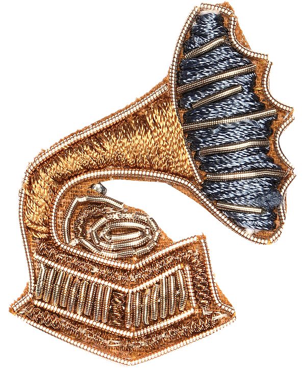 Zari-Embroidered Gramophone Patch