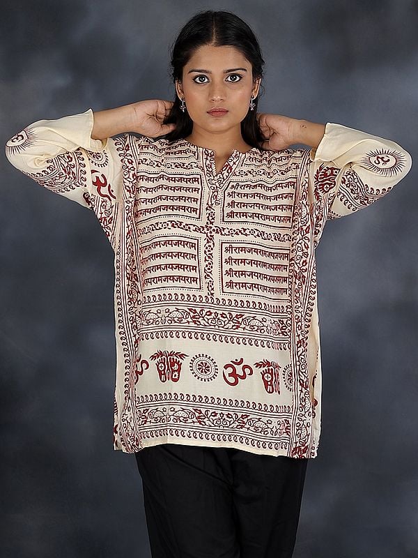 Jai Sri Ram Pure Cotton Kurti Top