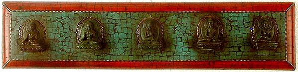 Book Cover with the Five Dhyani Buddhas (Om Mani Padme Hum on Reverse)