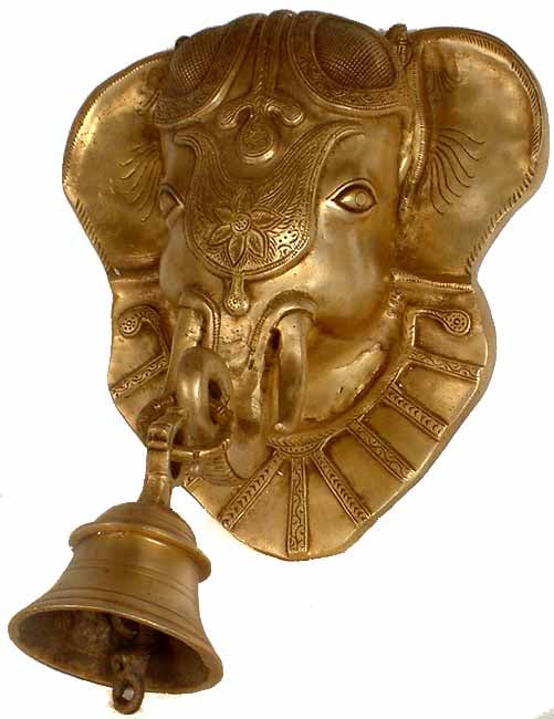 Ganesha Wall Hanging Mask with Bell